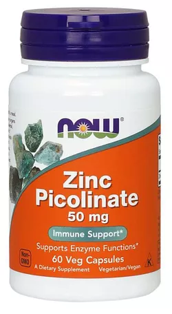 Now® Foods NOW Zinc Picolinate (Pikolinian cynku), 50 mg, 60 kapsułek roślinnych