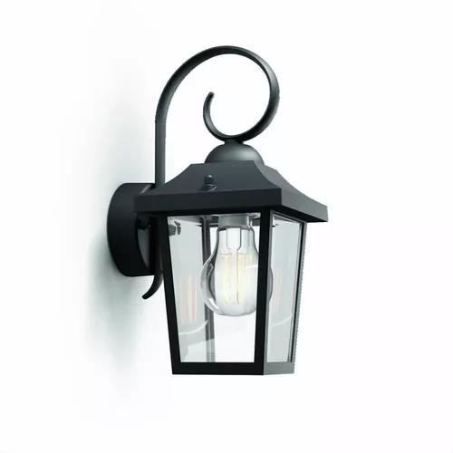 Philips 17236/30/PN Lampa ścienna zewnętrzna Buzzard 1x E27 60 W bez zasilacza IP44, czarny