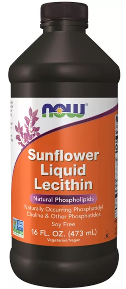 Now® Foods NOW Sunflower Lecithin (lecytyna słonecznikowa w płynie), 473 ml