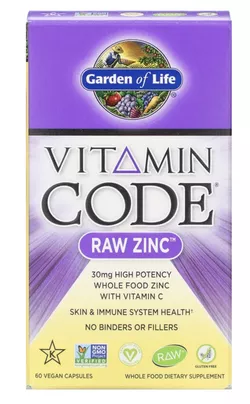 Garden of Life Vitamin Code RAW Cynk 30mg (cynk + witamina C) - 60 kapsułek