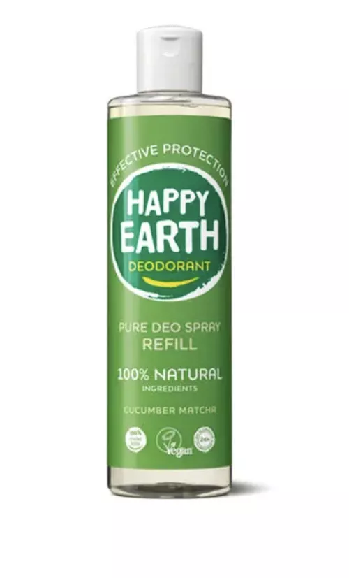 Happy Earth - Dezodorant Ogórek i Matcha, uzupełnienie, 300 ml