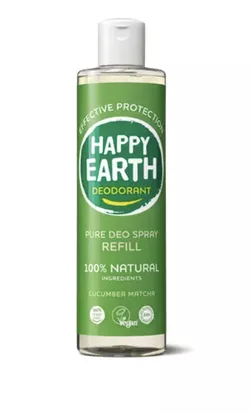 Happy Earth - Dezodorant Ogórek i Matcha, uzupełnienie, 300 ml