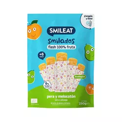 Smileat BIO Lody owocowe 100% do zamrażania gruszka i brzoskwinia 5 szt. 6M+, 250g