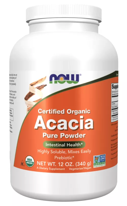 Now® Foods NOW Acacia Pure Powder (akacja, błonnik, prebiotyk), 340 g