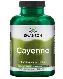 Swanson Cayenne, 450 mg, 300 kapsułek