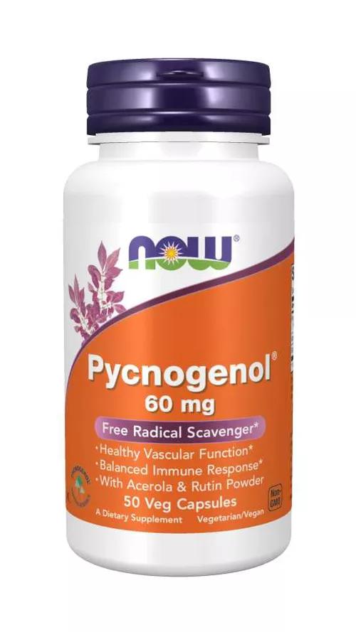 Now® Foods NOW Pycnogenol z acerolą i rutyną, 60 mg, 50 kapsułek roślinnych