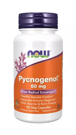 Now® Foods NOW Pycnogenol z acerolą i rutyną, 60 mg, 50 kapsułek roślinnych